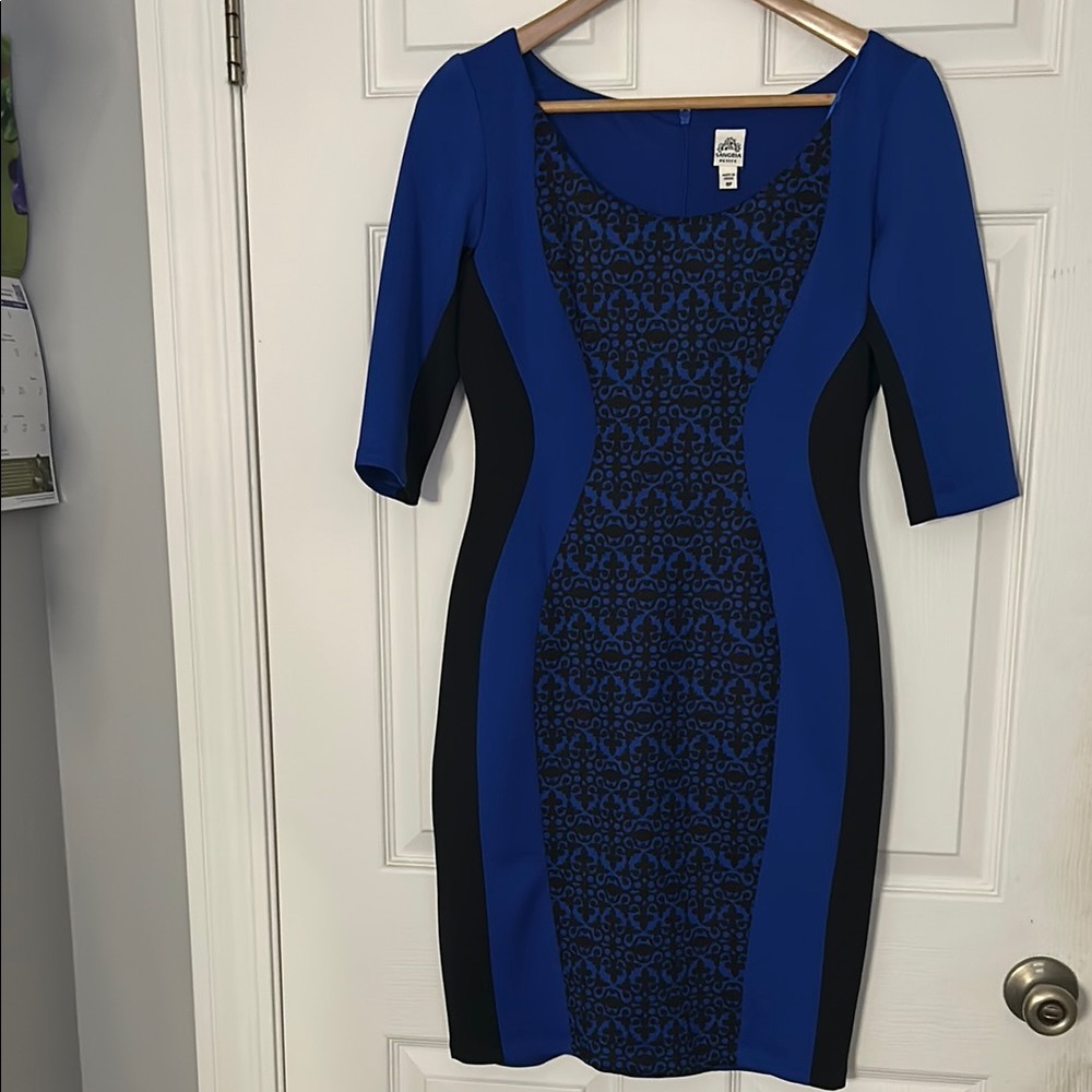Elegant Blue and Black Dress